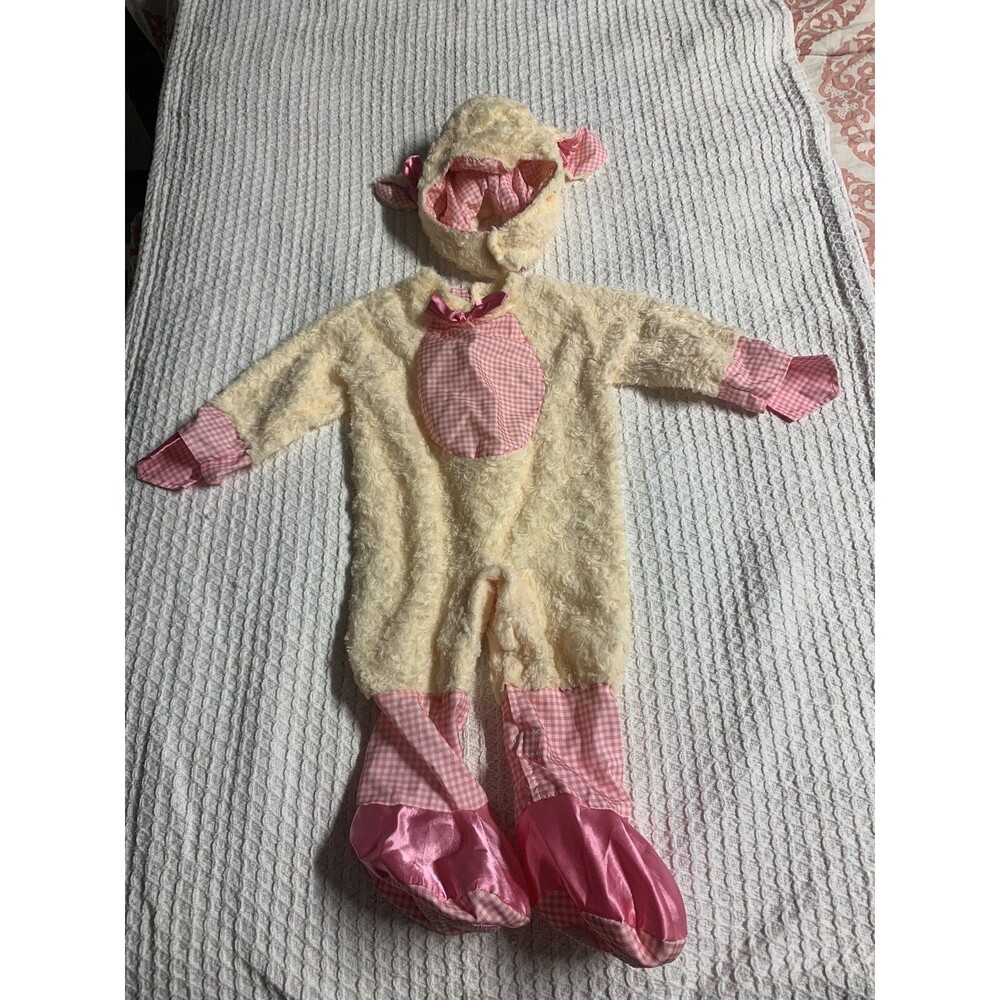 Rubies Little Lamb Pink Gingham Halloween 2 Piece Costume Size 12/18 Months
